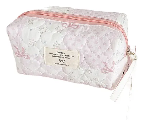 Neceser Floral Para Maquillaje De Algodón Recubierto