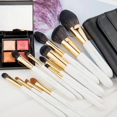 Set De Brochas De Maquillaje Enzo Ken De Pelo De Cabra Negro