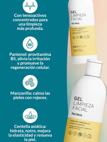 Biobellus Gel De Limpieza Piel Mixta X300ml Mixta Día/noche