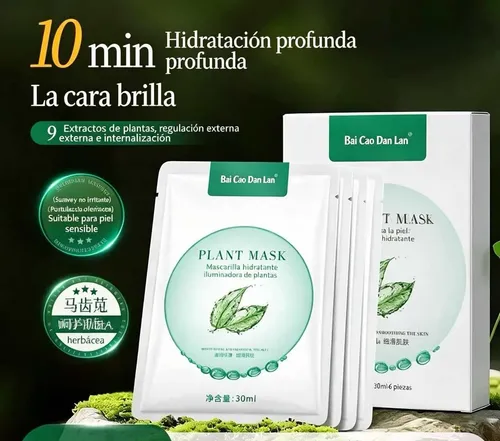 Mascarilla Facial De Ácido Hialurónico Y Polipéptidos –