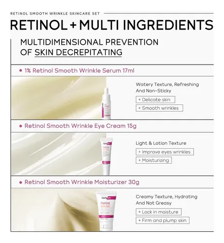 Set De Cuidado De La Piel Hidratante Antiarrugas Con Retinol