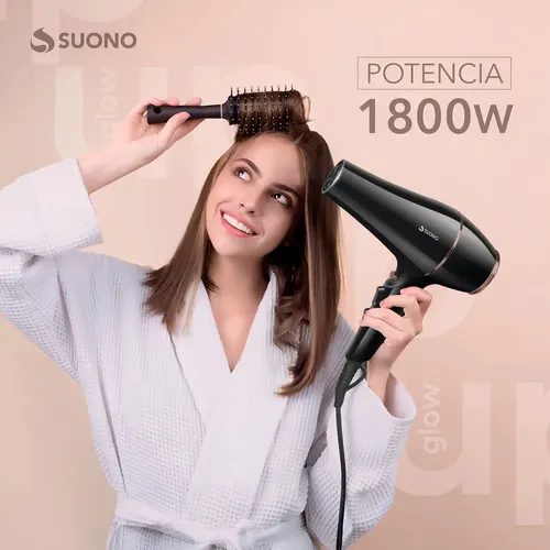 Secador De Pelo Suono Con Control De Temperatura Negro