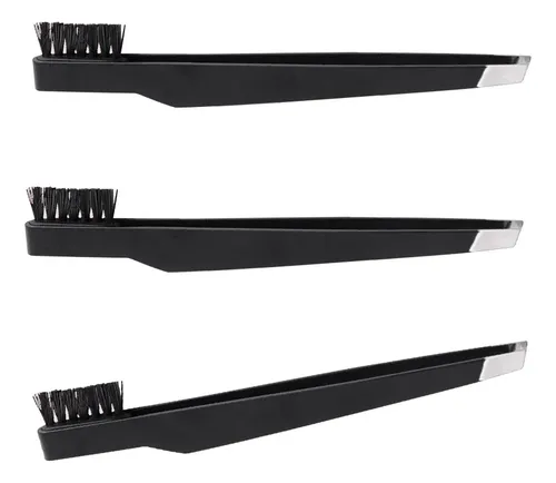 3ud Pinzas Para Cejas Pequeñas Y Ligeras Acero Carbono Negro