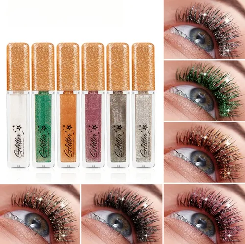 Máscara Waterproof Con Glitter Brillante Modelo 006