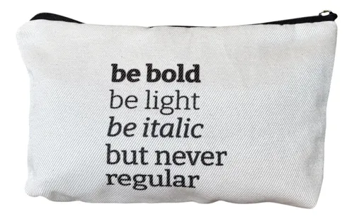 Neceser De Lona Estampada 21×14 Organizador Viaje Maquillaje Be Bold