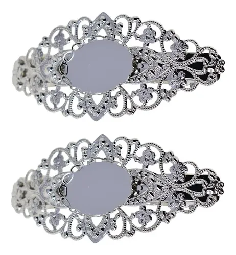 Pinza De Pelo Vintage Plateada