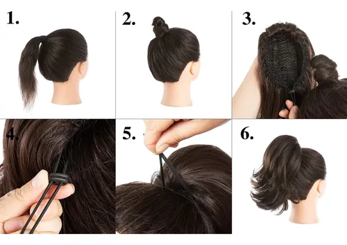 Extensión De Cola De Caballo Para Cabello Sintético Marrón O