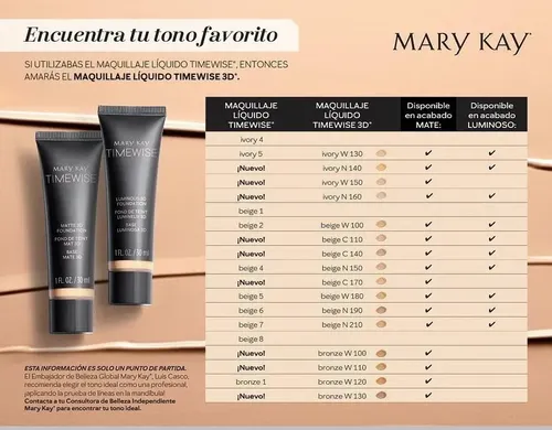 Mary  Kay  Bases De Maquillaje Timewise 3 D