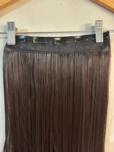 Cortinas De Pelo: Cabello Sintetico Premium Extensiones Color Marron 6a Lacio