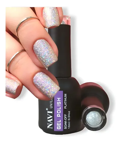 Navi Esmalte Platinum Uv Led Semipermanente 8ml Glitter