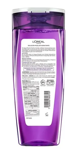 Agua Micelar Loreal Paris Ácido Hialurónico X200ml