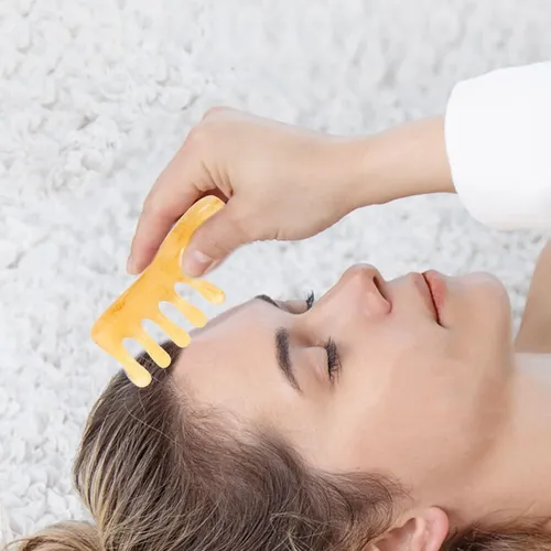 3pcs Peines Gua Sha De Resina Ámbar Para Masaje Meridiano