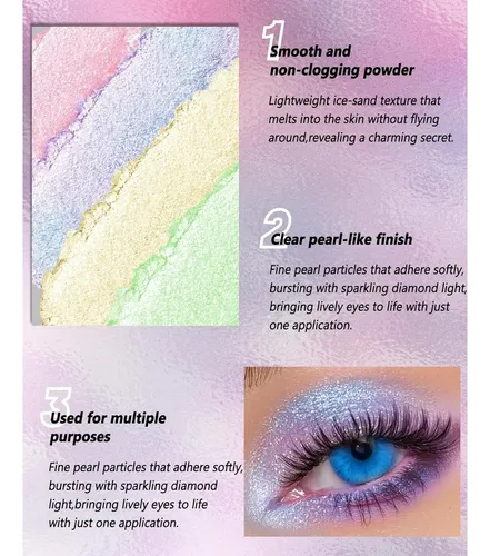 Paleta De Sombras Glitter Rosa Alta Pigmentación 2.6g