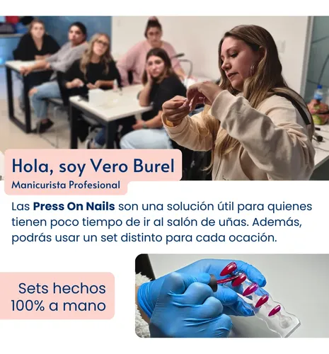 Press On Nails Almendra Uñas Postizas Autoadhesivas Premium