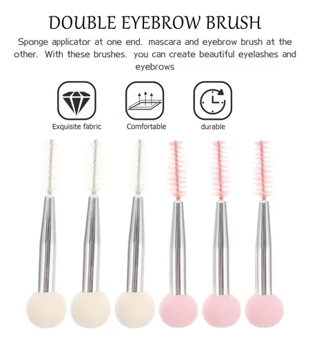 6 Uds. Esponja Doble Punta Para Cejas Maquillaje Mujer