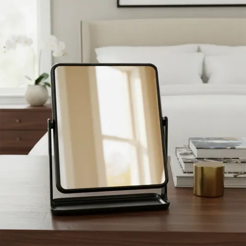 Espejo Maquillaje Rebatible Portatil Aumento Apoyo Doble Faz