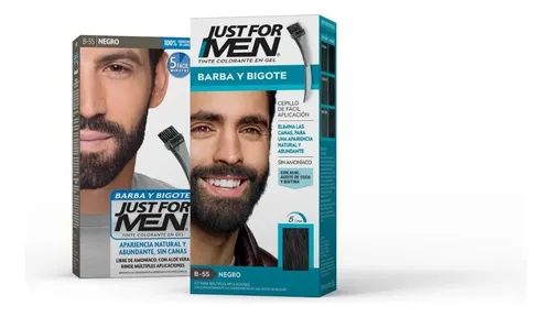 Just For Men Colorante Gel Barba Y Bigote Tapa Canas Negro