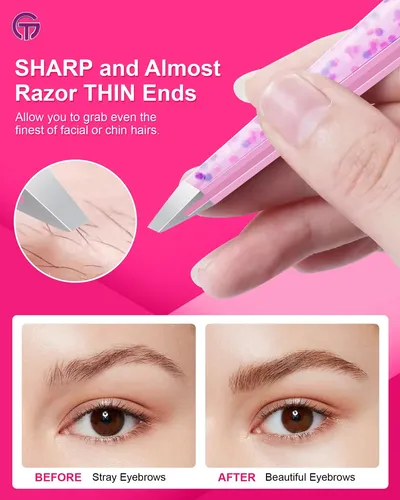 Pinzas Para Depilación De Cejas Glamtweeler Expert Con Funda