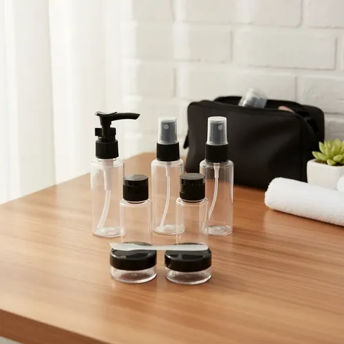 Set Kit Neceser Organizador Cosméticos Viaje Botellas Frasco