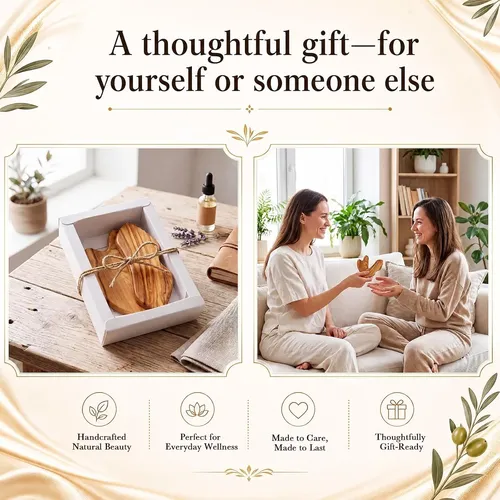 Set 2 Gua Sha Madera Oliva Masaje Facial Reductor