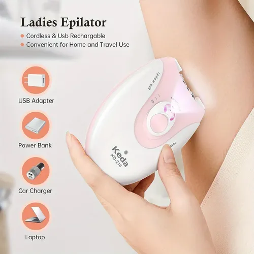 Depiladora Eléctrica Recargable Keda Kd-216 Rosa