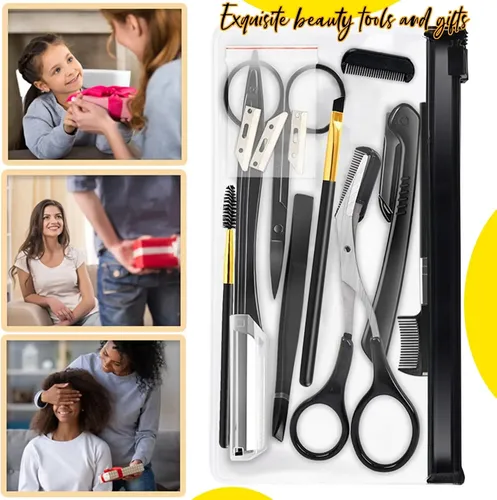 Kit 12 En 1 Para Cejas Con Tijera Y Rasuradora