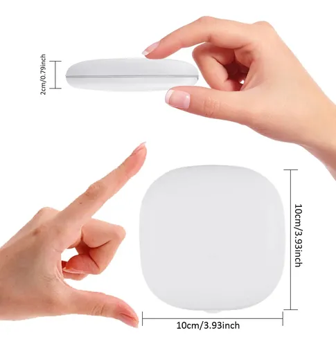 Espejo De Maquillaje De Viaje Con Luz Led, Aumento De Blanco Blanco