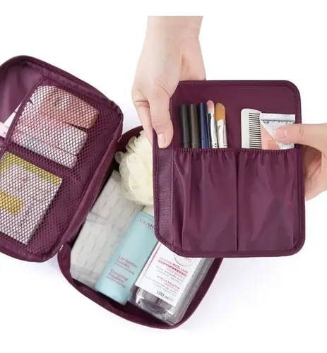 Neceser Bolso Porta Cosmeticos Organizador Maquillaje Baño Color Rosa