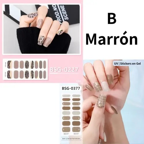 Kit Sticker Gel Uv Uña Adhesiva Cabina Esmalte Top Coat