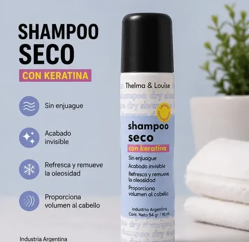 Shampoo Seco Con Keratina 90ml Anti Oleosidad Sin Enjuague
