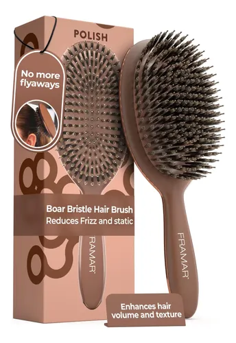 Cepillo De Cabello Framar Soft Boar Bristle Para Mujeres – C Chocolate