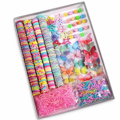 Set De Ligas Para Cabello Infantil 881 Piezas Colores Dulces