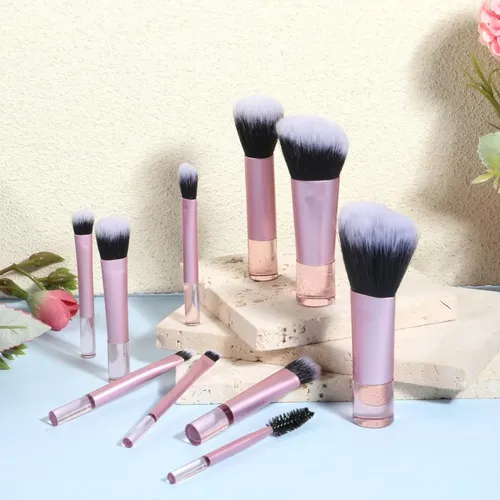 Set De 10 Brochas De Maquillaje Mini Con Cerdas Suaves Para