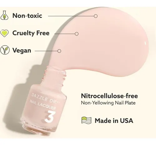 Kit De Uñas Dazzle Dry Mini Con Base, Top Coat Y Transform