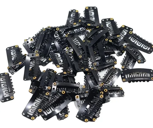 50 Piezas De Tamaño Pinza De Cabellero Negro Pin De Agarre