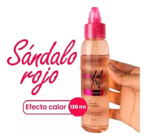 Aceite Para Masajes Efecto Calor Sensbomb Sandalo Rojo