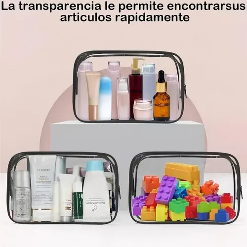C 20 Pzs Neceser Cosmetiquera Transparente Bolsa De Viaje Z