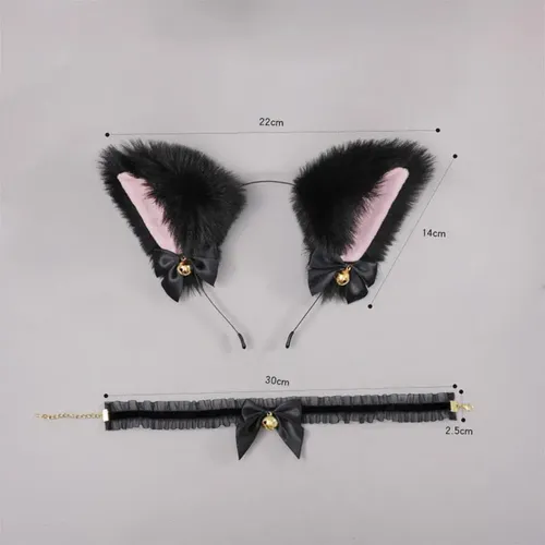 Orejas De Gato Head Hoop Hair Holder Hairwear Negro Negro