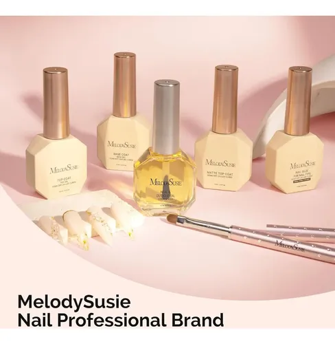 Set De Esmalte En Gel Melodysusie 3 Pcs 15ml Brillo Duradero