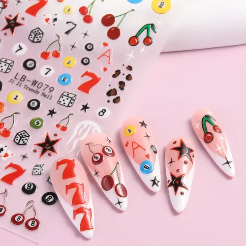 Pegatinas Para Uñas Fspronail, Diseño De Bola De Billar En R
