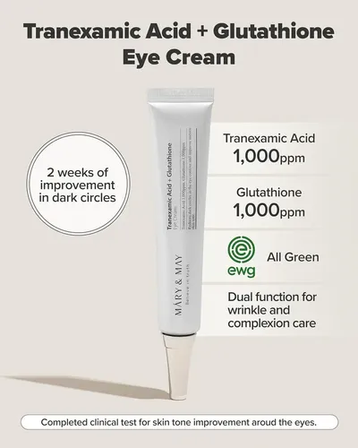 Mary&may Tranexamic Acid + Glutathione Eye Cream 12g Momento De Aplicación Día/noche Todo Tipo De Piel
