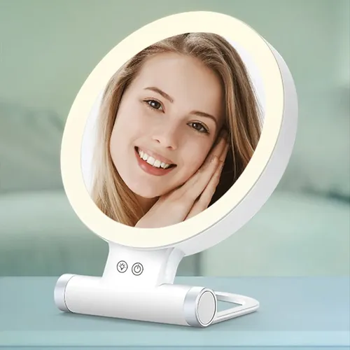 Espejo De Maquillaje Con Aumento De 10 Aumentos Con Luces Y