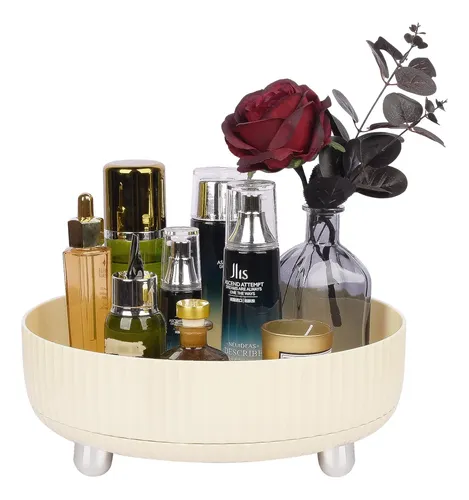 Organizador De Maquillaje Giratorio 360 Beige 29cm
