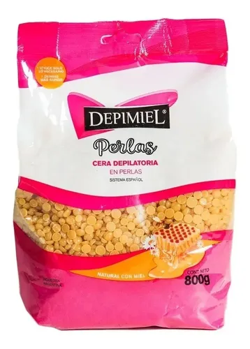 6 Unid Depimiel Cera Depilatoria Perlas Natural 800gr Miel