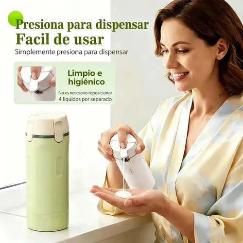 Set 4 Botellas Recargables Viaje 30 Ml Con Dispens