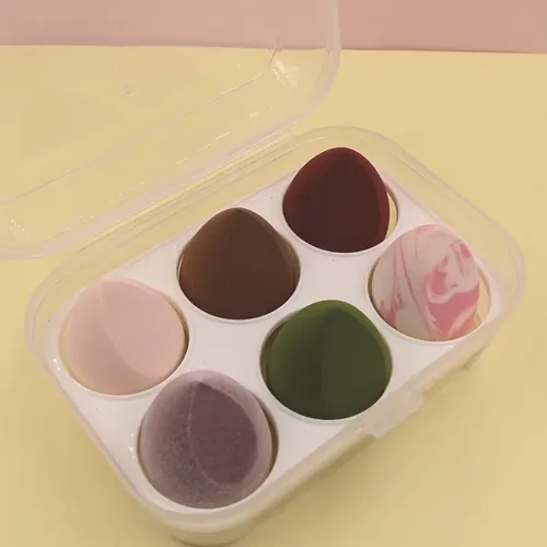 Juego De 6 Esponjas De Belleza En Forma De Gota De Agua, Esp