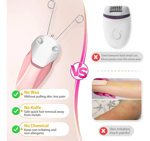 Depiladora Facial Eléctrica Waycom Recargable Usb Rosa