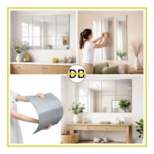 Pack X10 Lámina Espejo Acrílico 30 X40 Adhesiva Rectangular