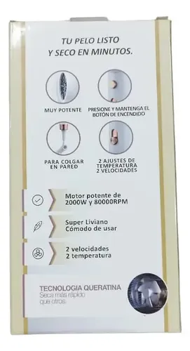 Secador Hotelero Pelo Cabello Onica Para Amurar A Pared Color Blanco