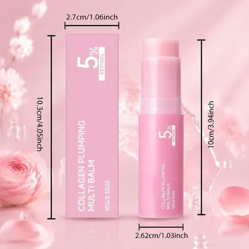 Bálsamo En Barra Hidratante Pink Collagen Volume, 3 Unidades